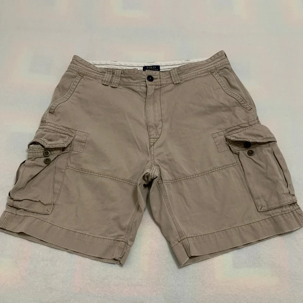 Polo Ralph Lauren Cargo Shorts Men's 38 Khaki Classic Rugged Cotton 10